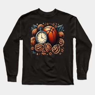 Walnut Basketball Time Sport Design Machine Long Sleeve T-Shirt